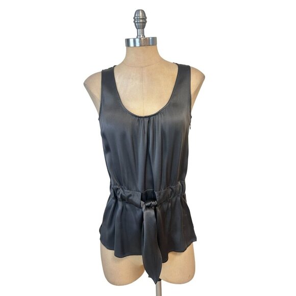 Tory Burch Grey Belted Silk Tank/Sleeveless Top Size 4 - Picture 1 of 4